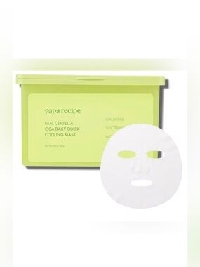 Korean Skincare Papa Recipe Real Centella Cica Daily Cooling Face Masks
